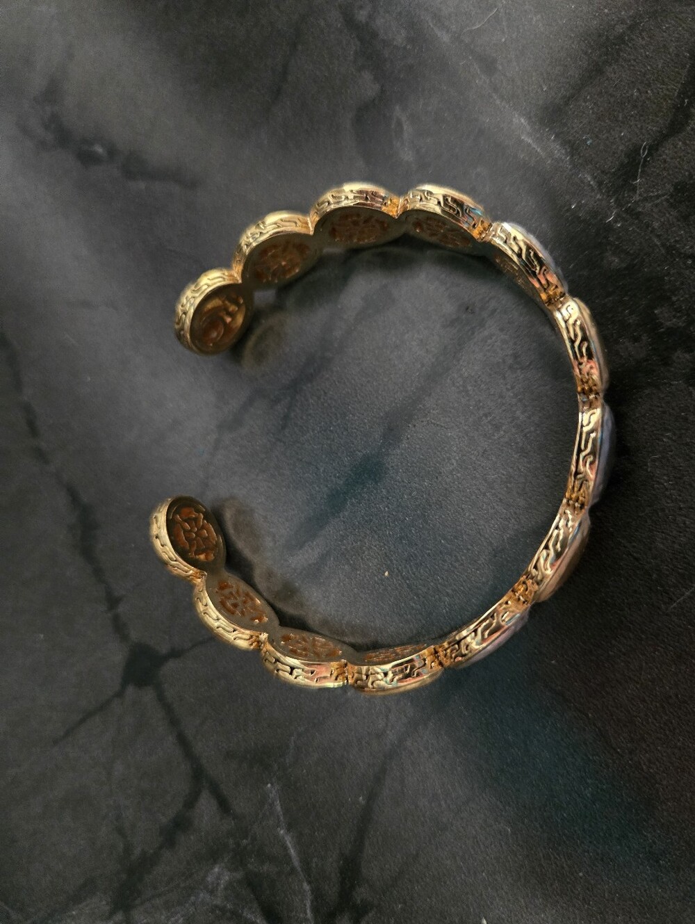 Rustic Cuff Mixed Metal Bangle - Picture 2 of 3
